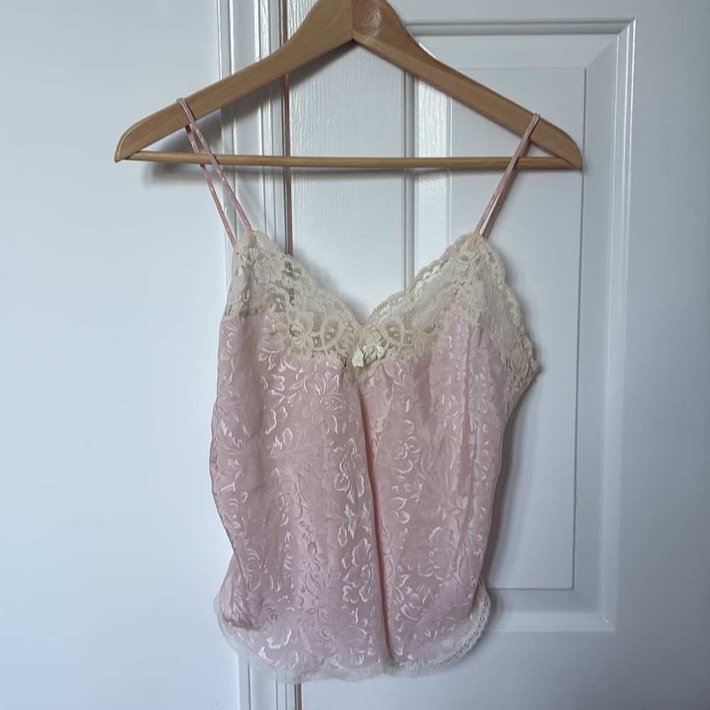 VTG Christian Dior Lingerie Set ILGWU lace patterned baby pink old Hollywood - Picture 2 of 13